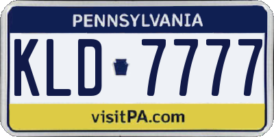 PA license plate KLD7777