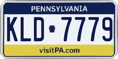 PA license plate KLD7779