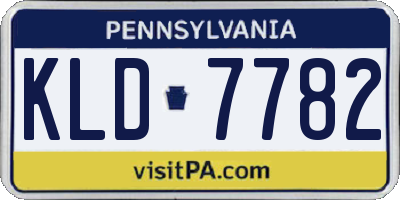 PA license plate KLD7782