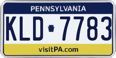 PA license plate KLD7783