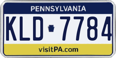 PA license plate KLD7784