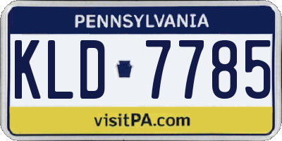 PA license plate KLD7785