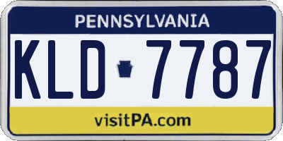PA license plate KLD7787