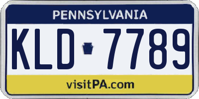 PA license plate KLD7789
