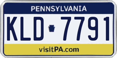 PA license plate KLD7791