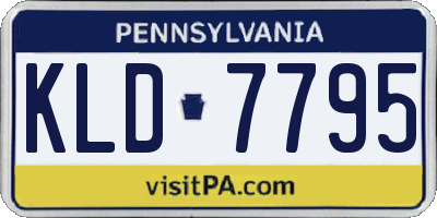 PA license plate KLD7795