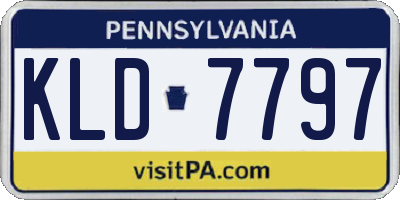 PA license plate KLD7797