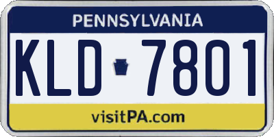 PA license plate KLD7801