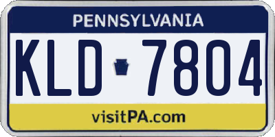 PA license plate KLD7804