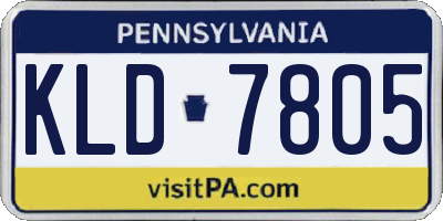PA license plate KLD7805
