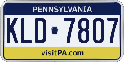 PA license plate KLD7807
