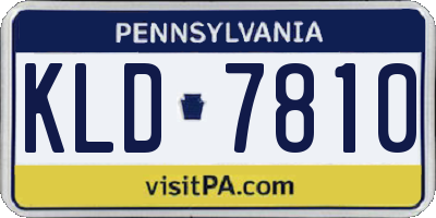 PA license plate KLD7810