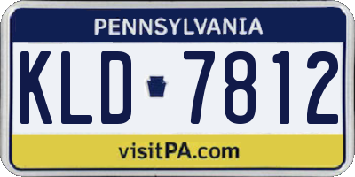 PA license plate KLD7812
