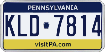 PA license plate KLD7814