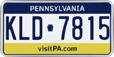 PA license plate KLD7815