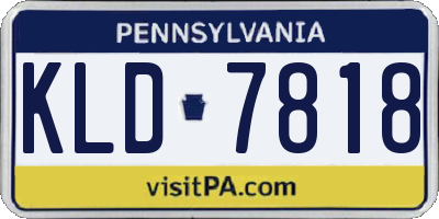 PA license plate KLD7818
