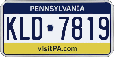 PA license plate KLD7819