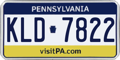 PA license plate KLD7822