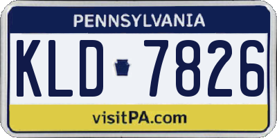 PA license plate KLD7826