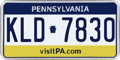 PA license plate KLD7830