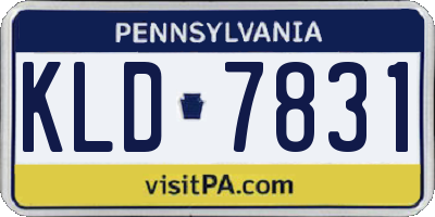 PA license plate KLD7831