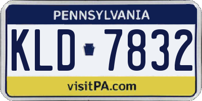 PA license plate KLD7832