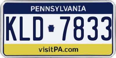 PA license plate KLD7833