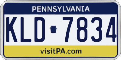 PA license plate KLD7834