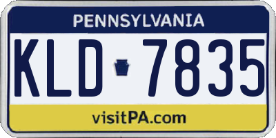 PA license plate KLD7835