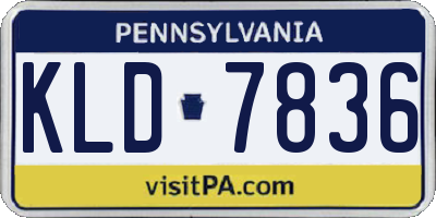 PA license plate KLD7836
