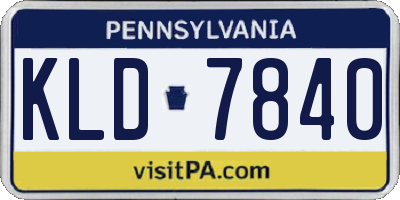 PA license plate KLD7840