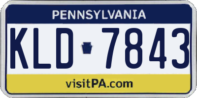 PA license plate KLD7843