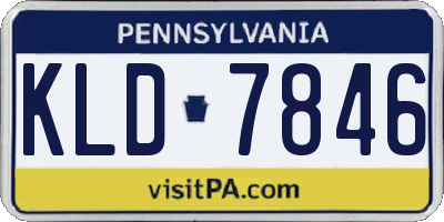 PA license plate KLD7846