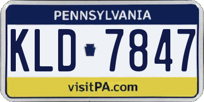 PA license plate KLD7847