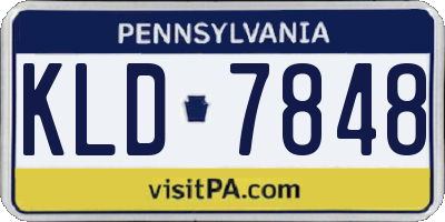 PA license plate KLD7848