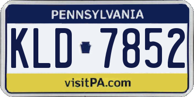 PA license plate KLD7852