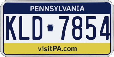 PA license plate KLD7854