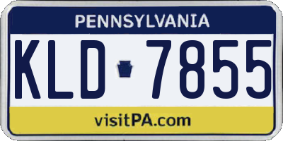 PA license plate KLD7855