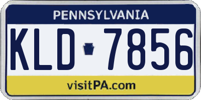 PA license plate KLD7856