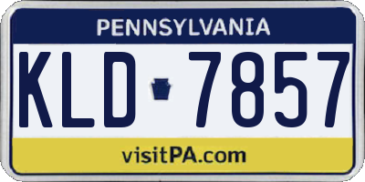 PA license plate KLD7857