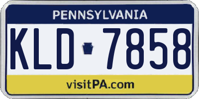 PA license plate KLD7858
