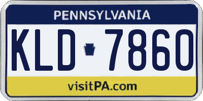 PA license plate KLD7860
