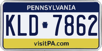 PA license plate KLD7862