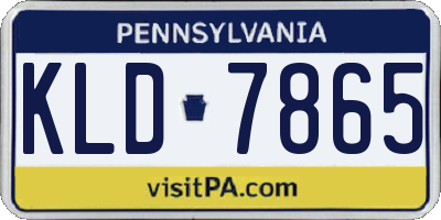 PA license plate KLD7865