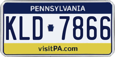 PA license plate KLD7866