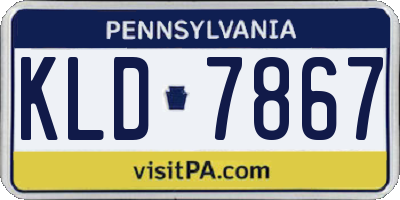 PA license plate KLD7867