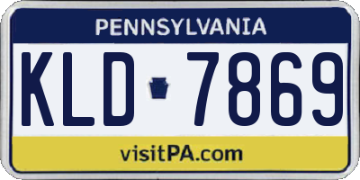 PA license plate KLD7869