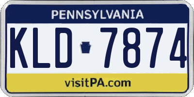 PA license plate KLD7874