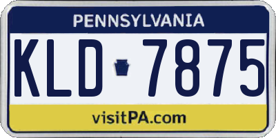 PA license plate KLD7875