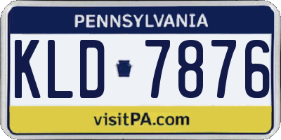 PA license plate KLD7876